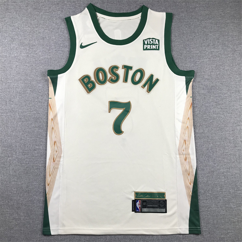 Men Boston Celtics 7 Jaylen Brown White Nike City Edition 2025 NBA Jersey
